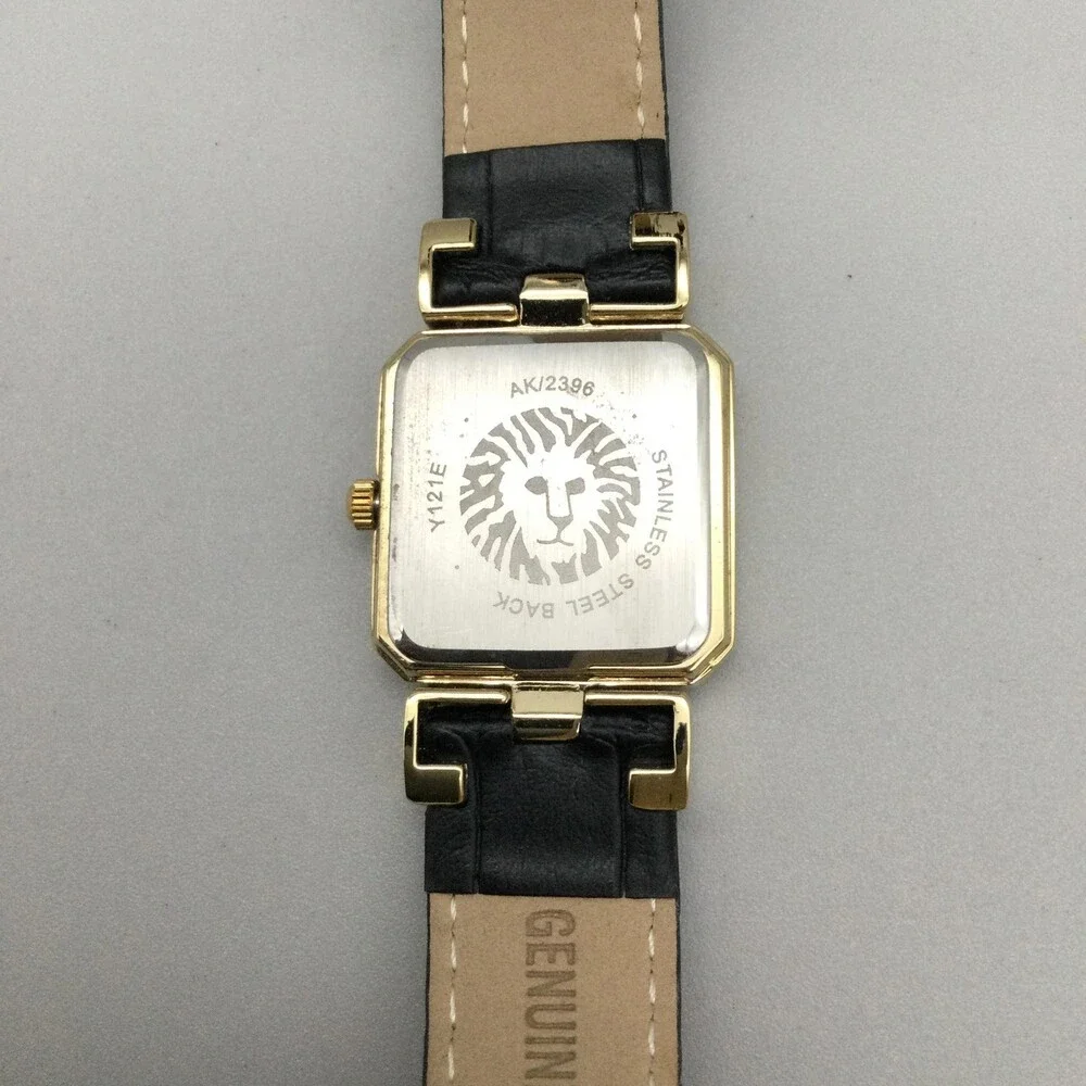 Anne Klein Womens Watch 24mm Gold Tone Crystals Leather AK/2396 New Battery